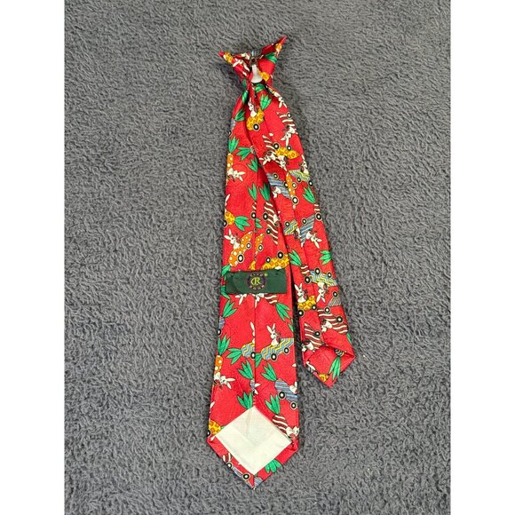 Vintage Boys Red Novelty Clip-On Tie Easter Bunny Race Car Pattern By Club Room - Picture 4 of 8